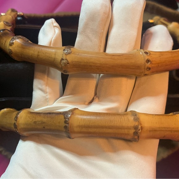 Gucci Black Leather Bamboo Handle Bag - Picture 3 of 11